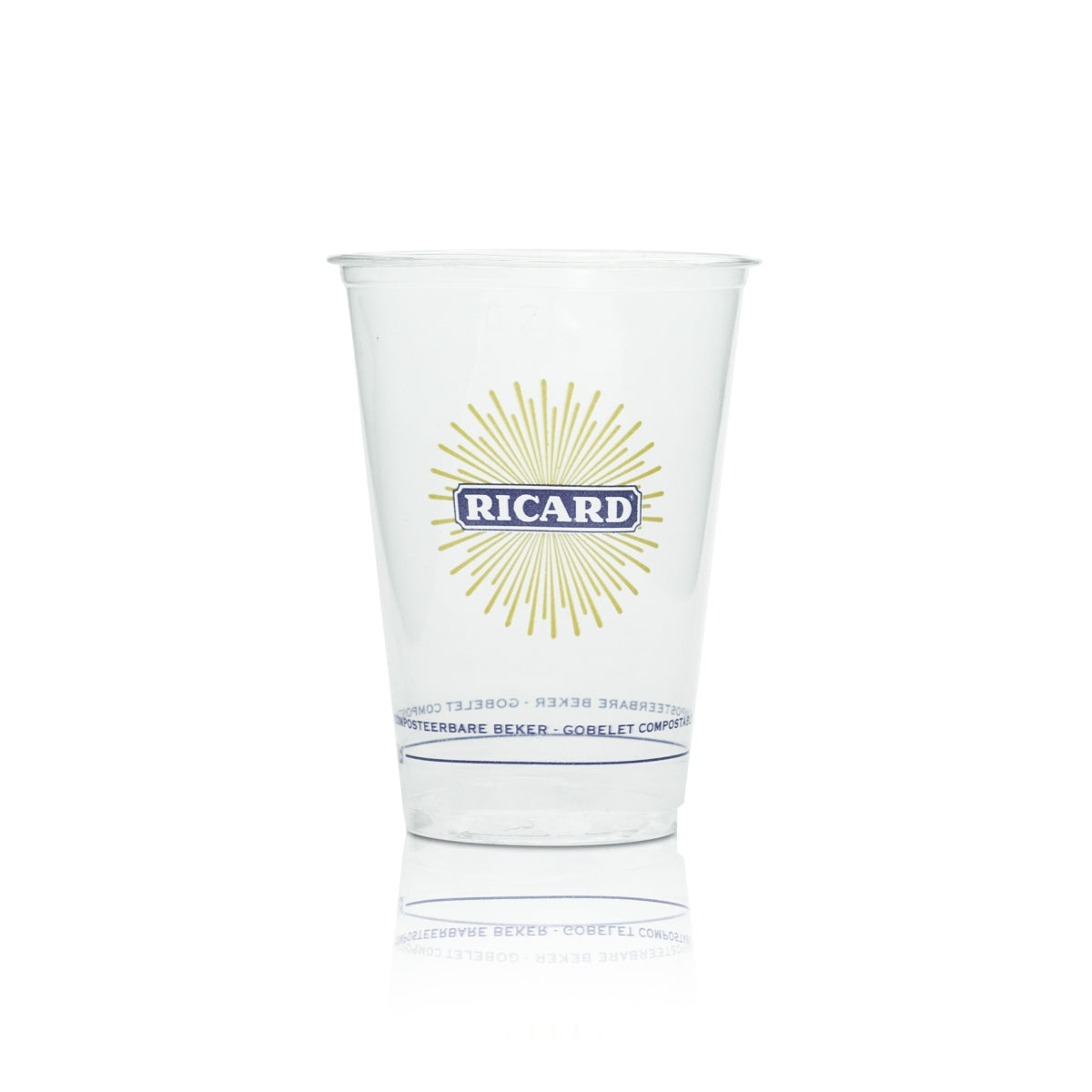 50x Ricard liqueur disposable cups, 0.1 l, plastic glass cups, aniseed, France, bar – View 2