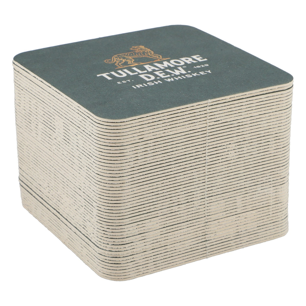 50x Tullamore Dew Whiskey Beer Coasters Glass Coasters Green