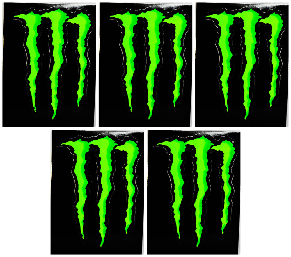 5x Monster Energy stickers, black, 11x8cm, advertising, BMX merchandise