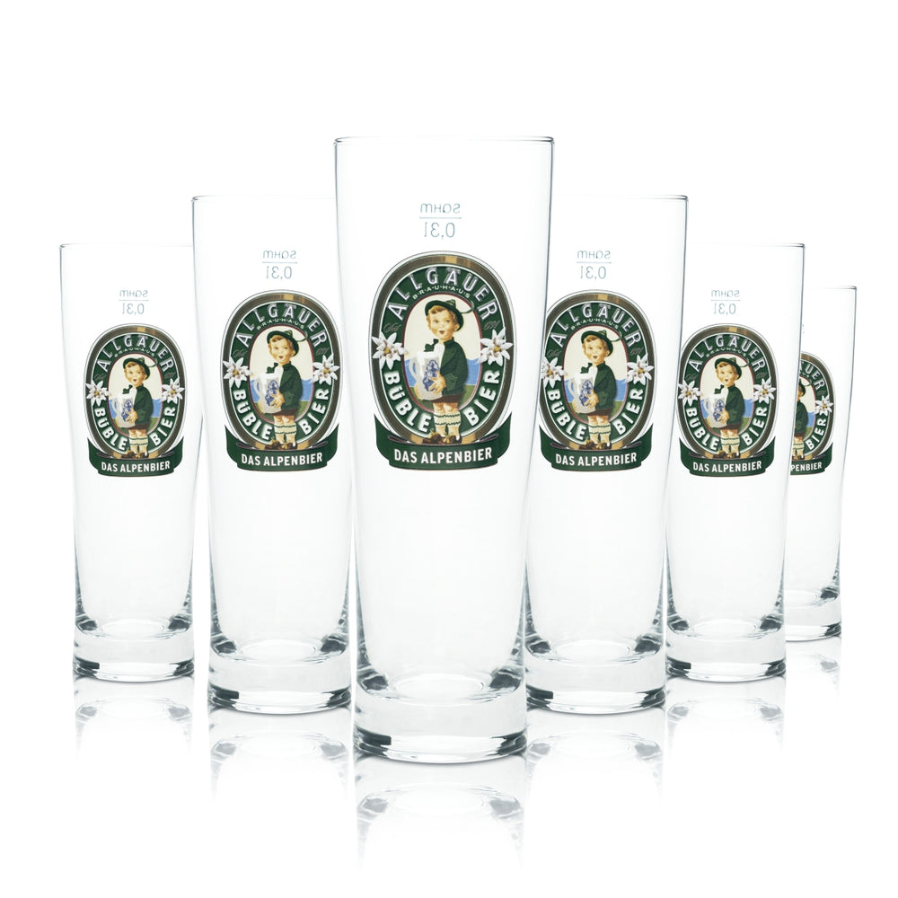 6 Allgäu Büble beer glasses Beer mugs Beer glasses Bar 0.3 l Sahm
