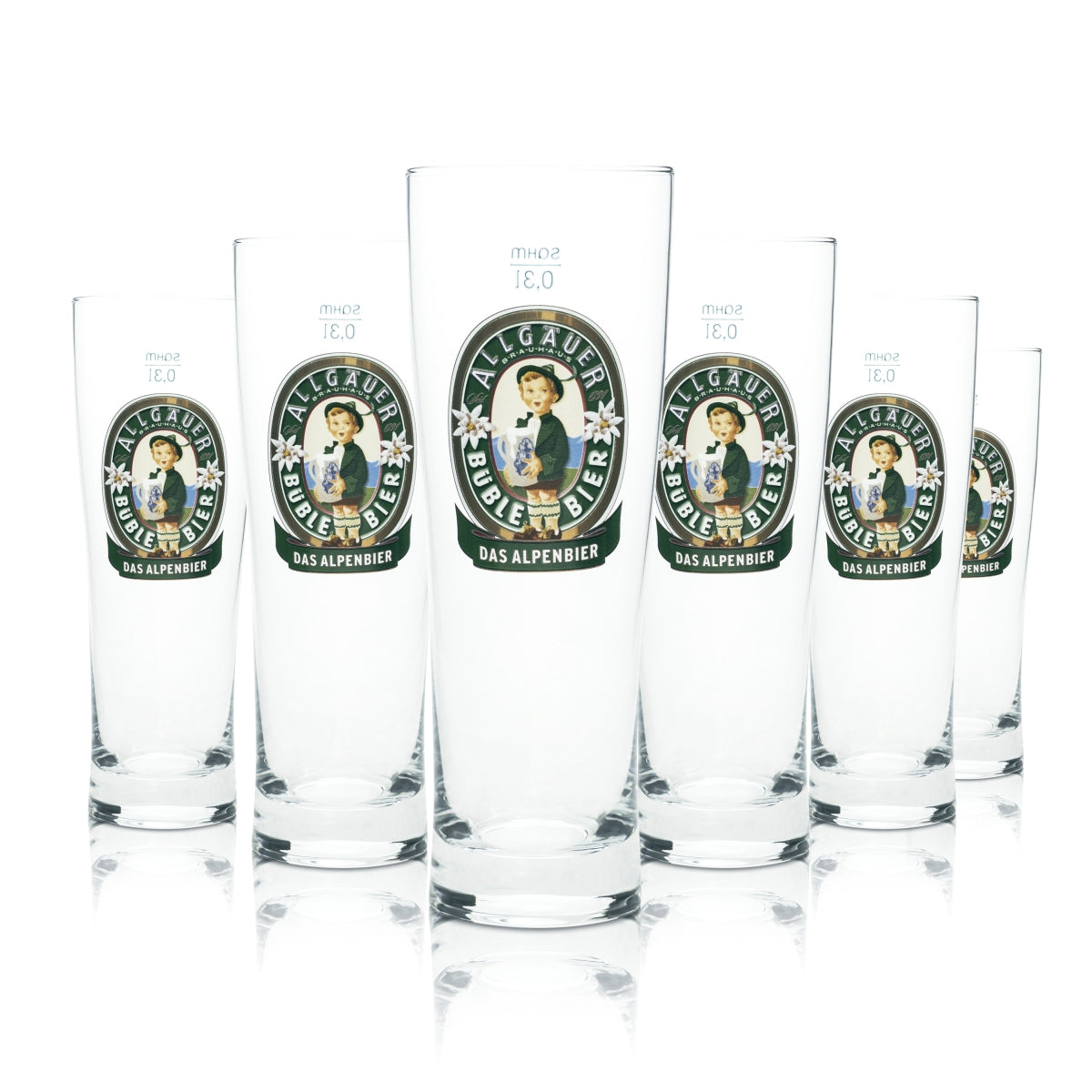 6 Allgäu Büble beer glasses Beer mugs Beer glasses Bar 0.3 l Sahm