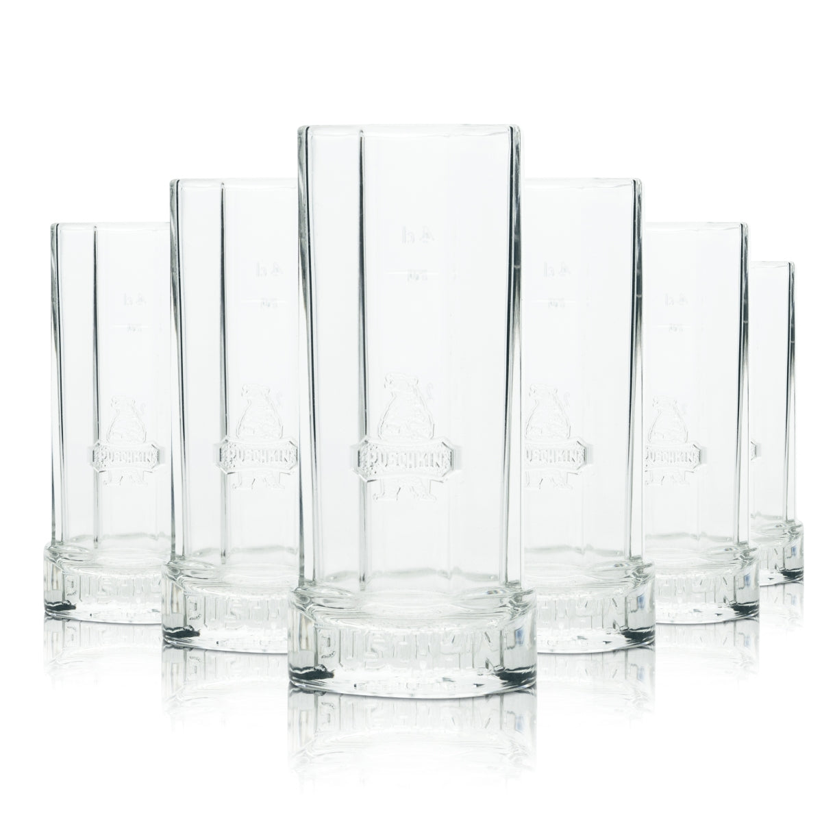 6 Pushkin Vodka Glass, 8-sided, 2/4 cl, new