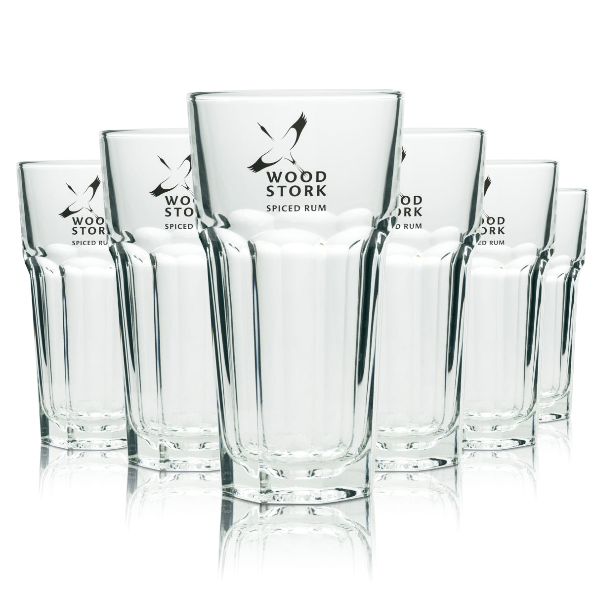 6 Wood Stork Rum Glass 0.3l Long Drink Glass, new