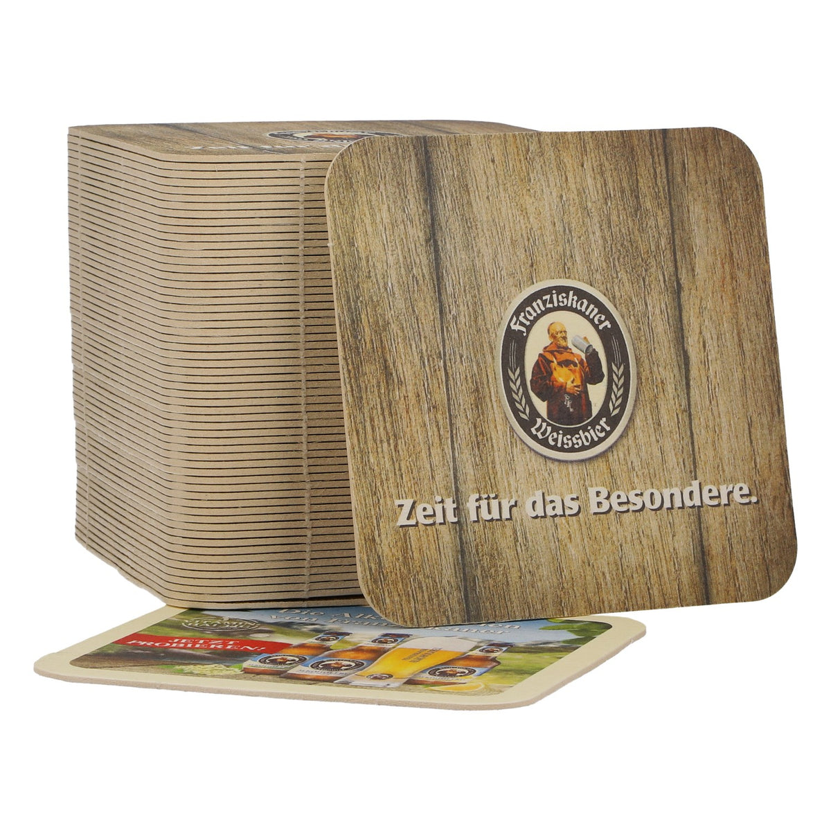 60 Franziskaner beer coasters, 9.5 x 9.5 cm, "Franziskaner Non-Alcoholic Beers"