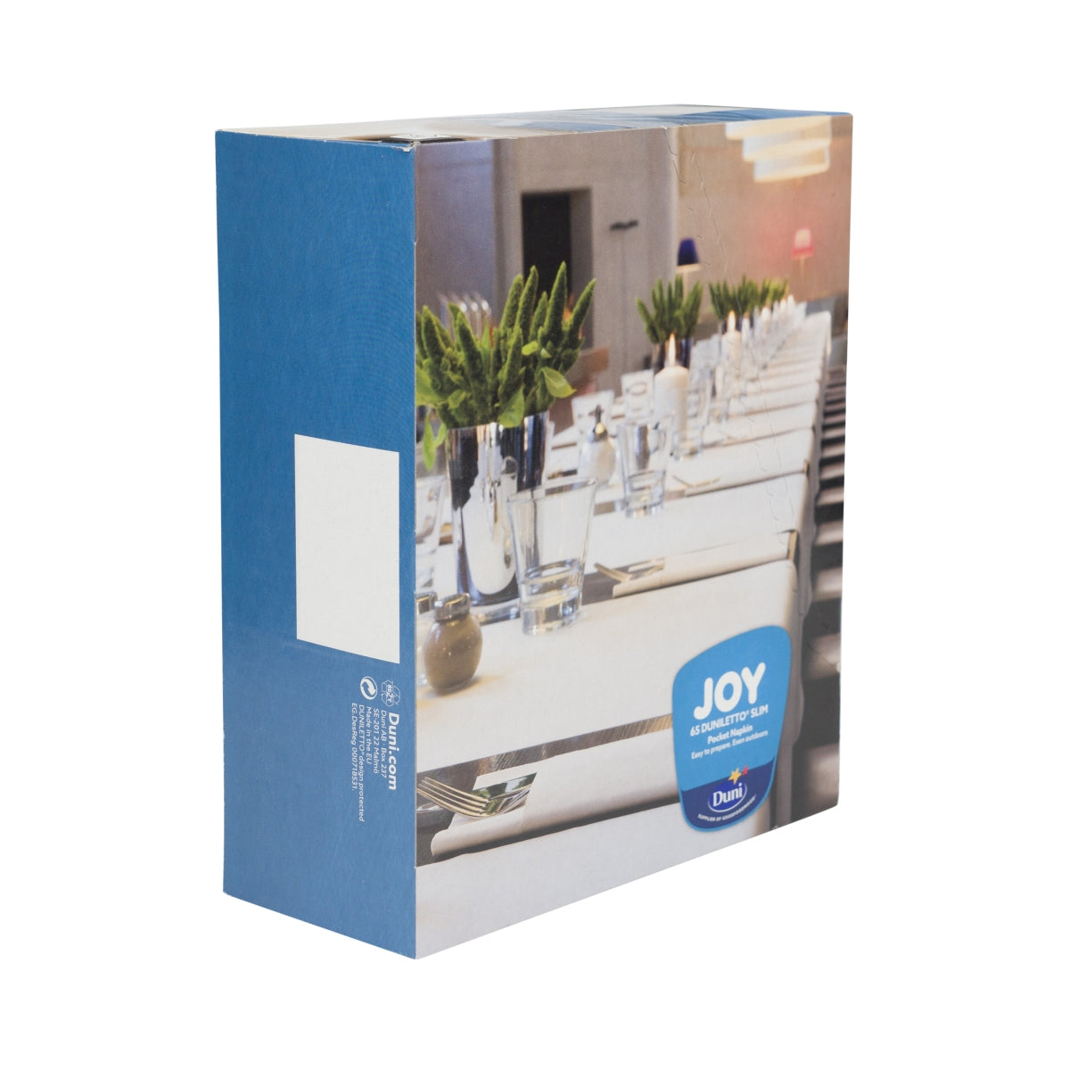 65x Metaxa brandy cutlery pouches with napkins, blue, restaurant tablecloth look – View 3