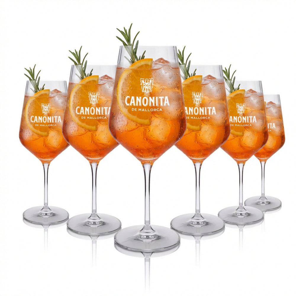 Set of 6 Canonita de Mallorca glasses, 0.57 l – stemmed glasses for aperitifs and liqueur spritzers