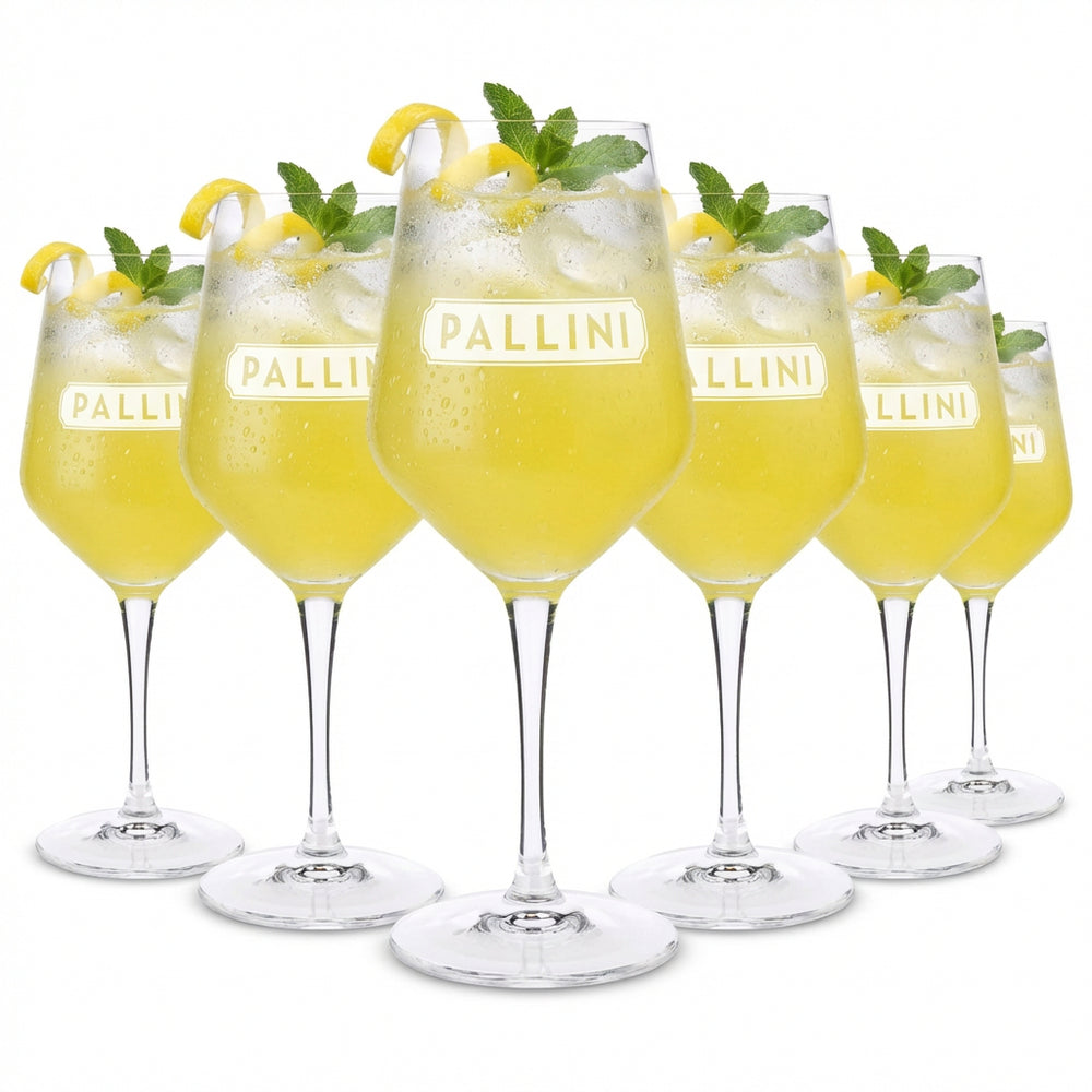 Set of 6 Pallini liqueur stemmed glasses, 0.44 l – cocktail glasses by Bormioli from Italy
