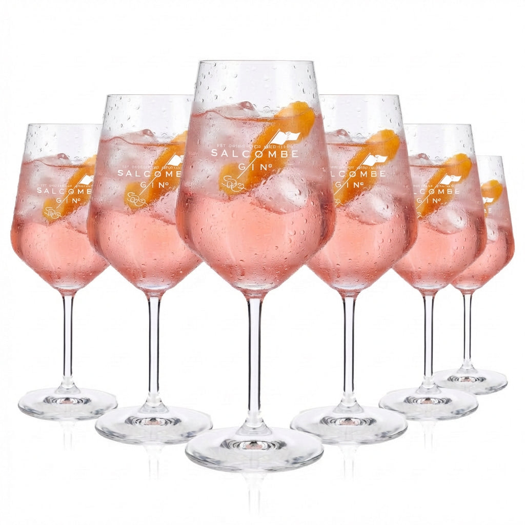 Set of 6 Salcombe Gin Glasses 0.52l – Aperitif glass with a delicate rosé tint