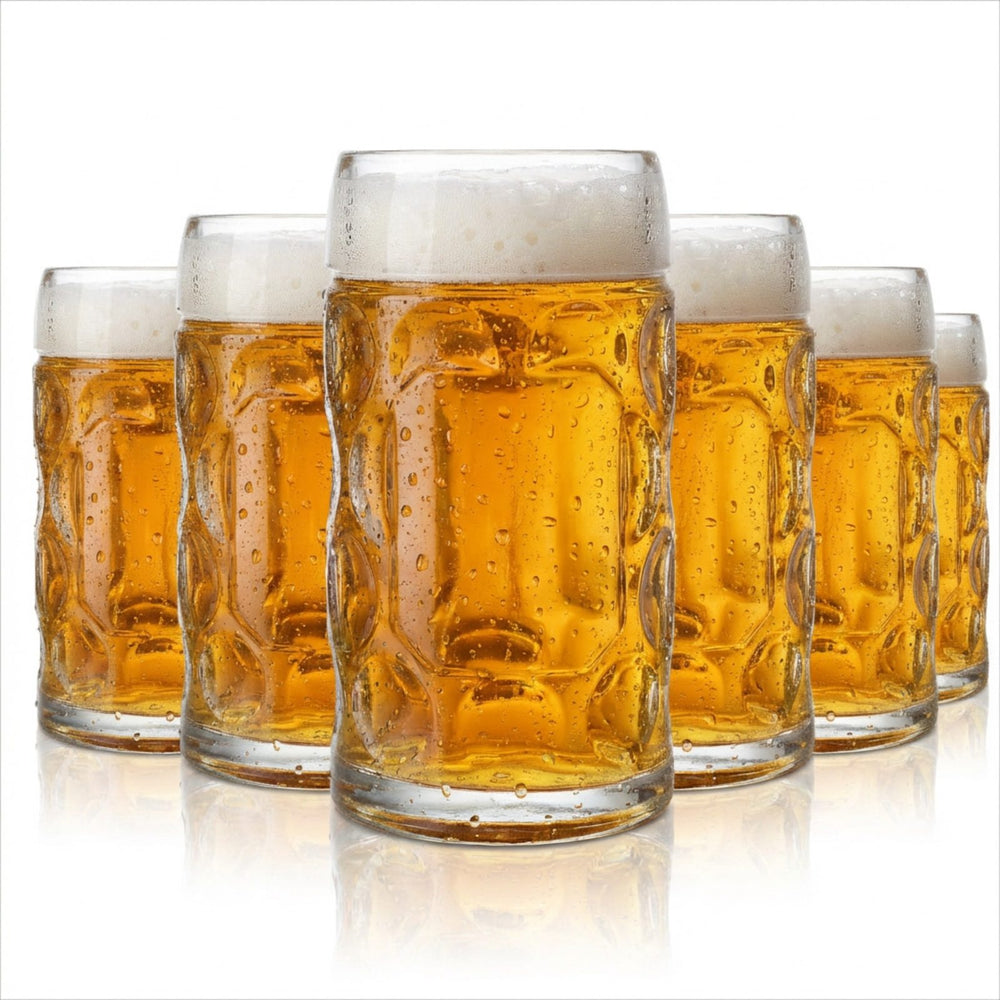 6 x 0.5 L Stölzle Isar Seidel Oberglas Beer Glass with Dots