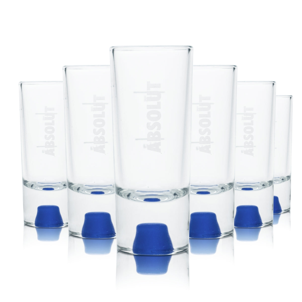 6x Absolut Glass 4cl 40ml Shot Glasses Stamper Short Vodka Calibrated Gastro Pub