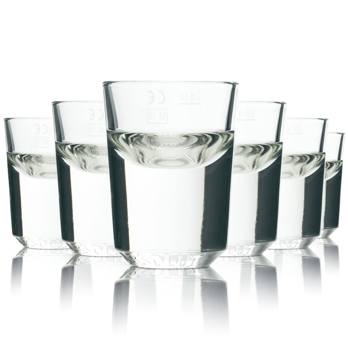 6x Absolut Shot Glass 2cl Shot Glasses Vodka Schnapps Glasses Gastronomically Calibrated Bar