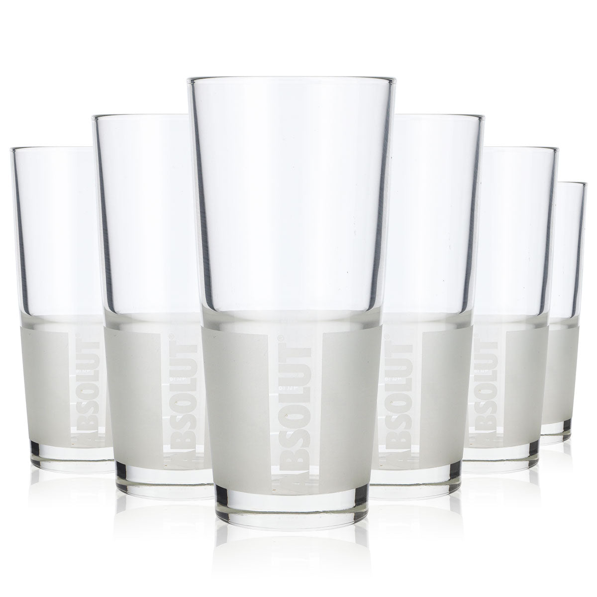 6x Absolut Vodka Glass 0.34l Glasses Long Drink Glass Frosted + Vertical Logo – View 5