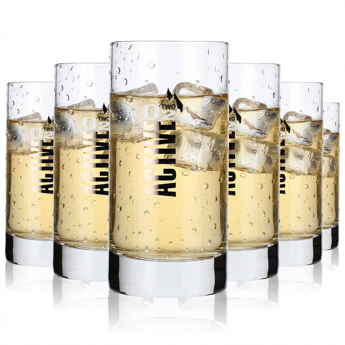6x Active O2 Water Glass Drinking Glasses Water Glasses 0.24l Cup