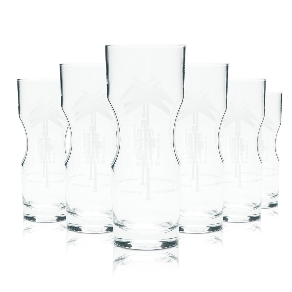6x Afri Cola Glass 0.4l Exclusive Cup Contour Glasses Gastro Calibrated Soda Water