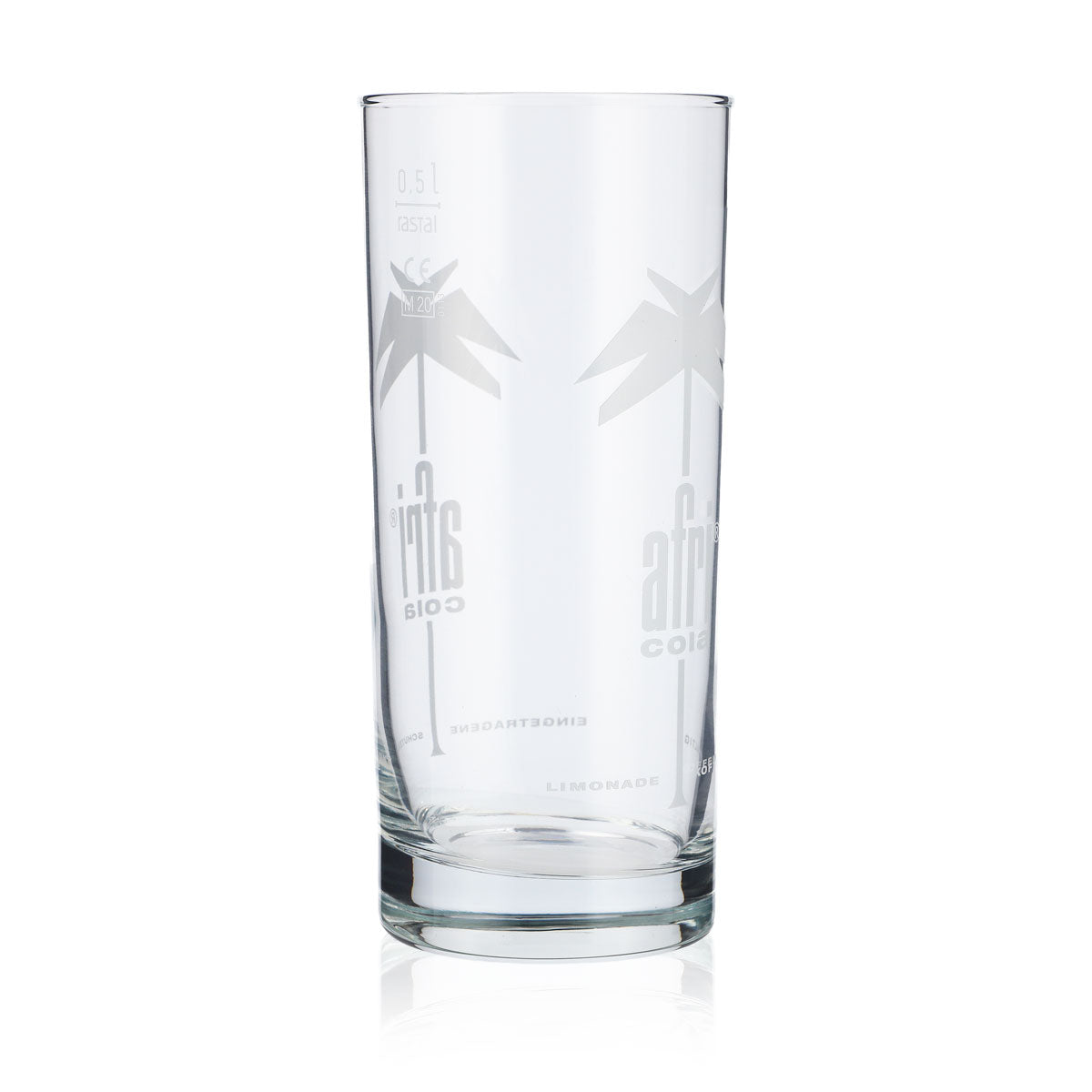6x Afri Cola soft drink glass 0.5l cola glasses lemonade glass white logo – View 4