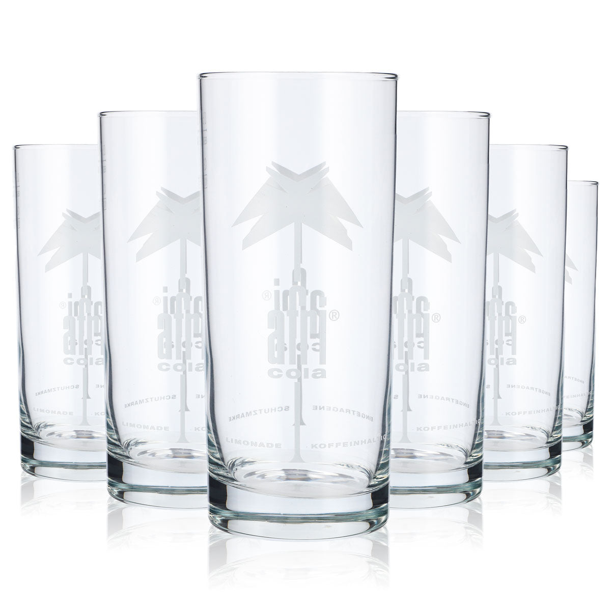 6x Afri Cola soft drink glass 0.5l cola glasses lemonade glass white logo – View 7
