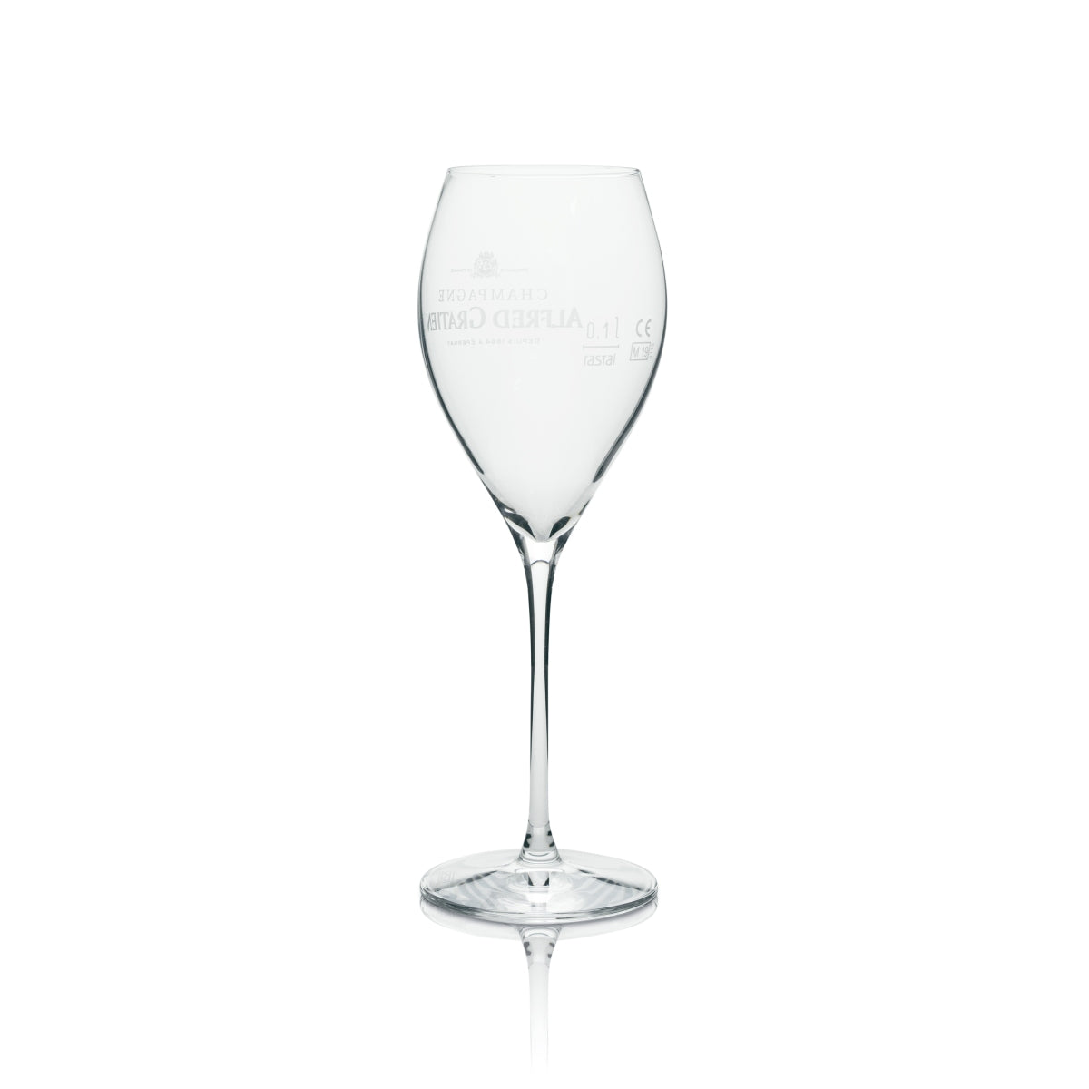 6x Alfred Gratien Champagne Glass Flute White Logo 280ml rastal – View 3