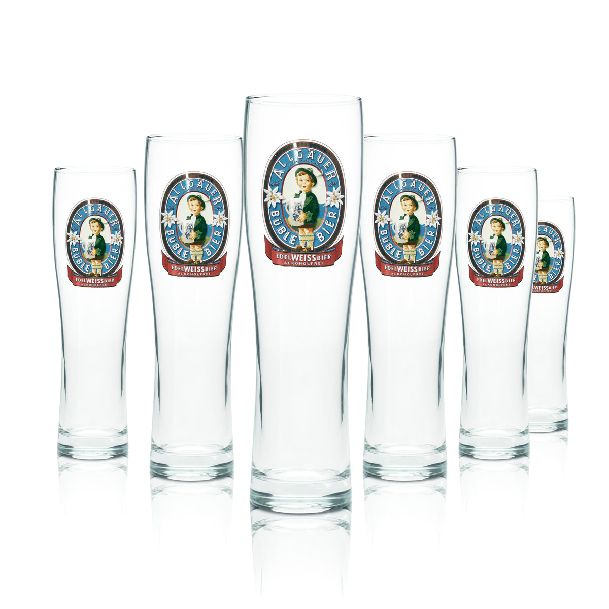 6x Allgäuer Büble Beer Glass 0.5l Wheat Beer Non-Alcoholic Glasses Yeast Gastro – View 4