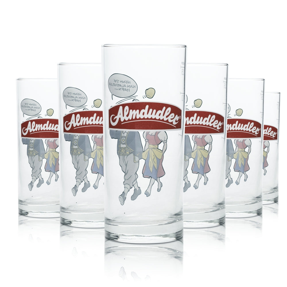 6x Almdudler Long Drink Glass 0.25l Mäser Alm Alpen Collector's Retro Drinking Glass