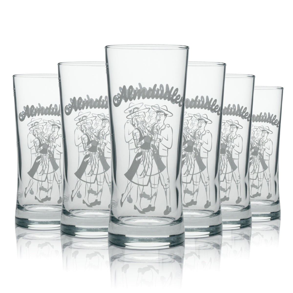 6x Almdudler soft drinks, 0.25 l glass bottle with logo