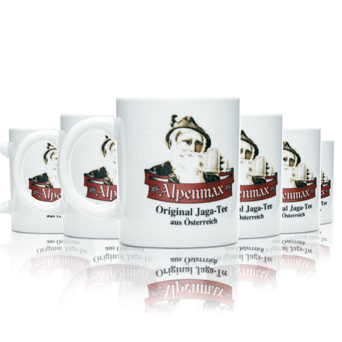 6x Alpenmax Rum Mug Mäser 0.25l Mulled Wine Christmas Ski Glass Ceramic Glasses