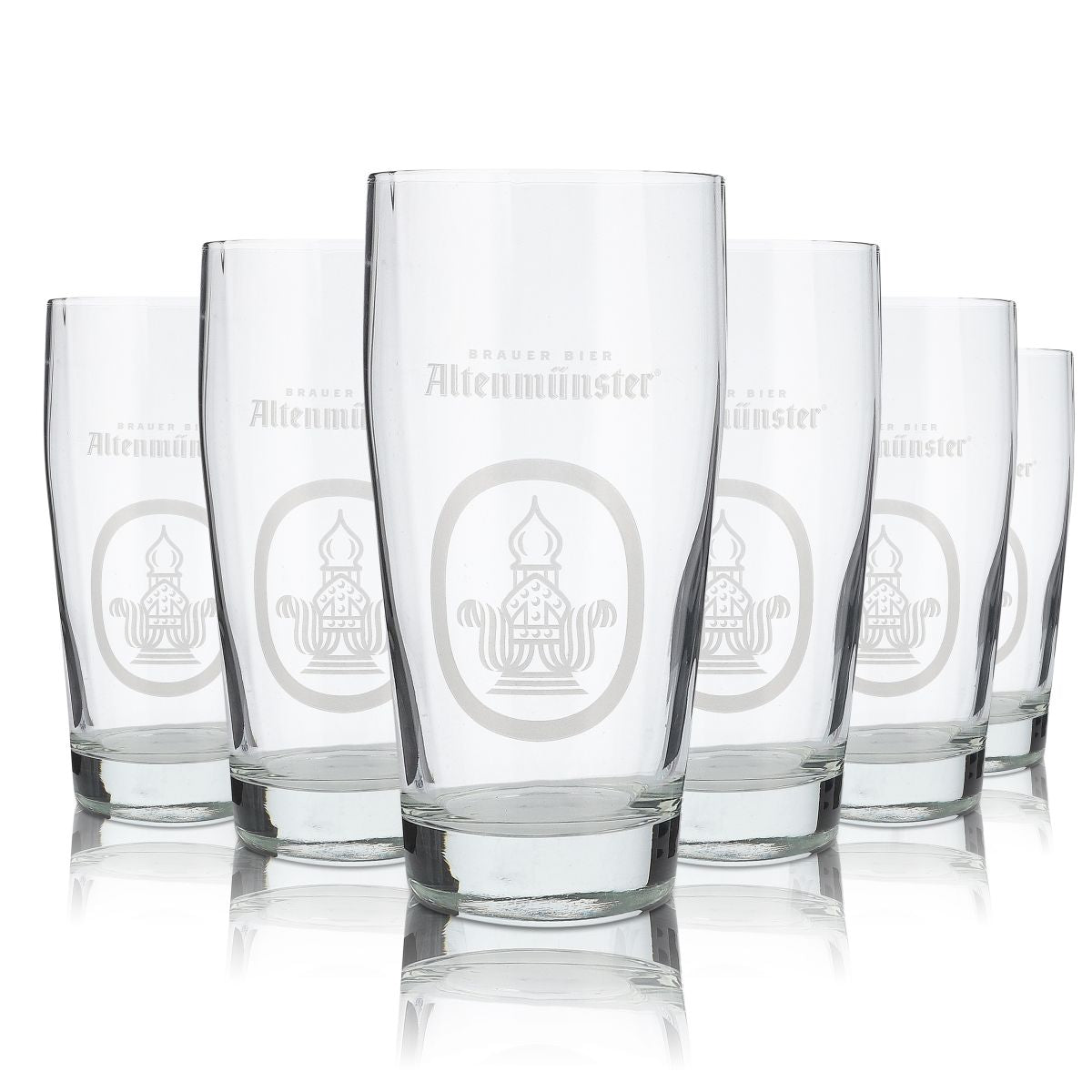6x Altenmünster Glass 0.5l Beer Glass Willi Mug Trophy Relief Cut Glass Set