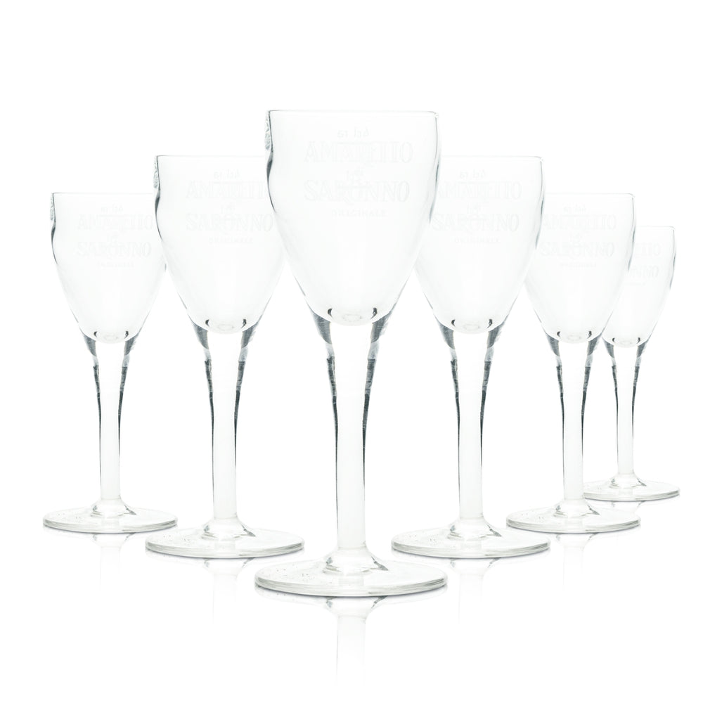 6x Amaretto Saronno Liqueur Glass 2cl 4cl Schnapps Glasses Stamper Shot Short Bar