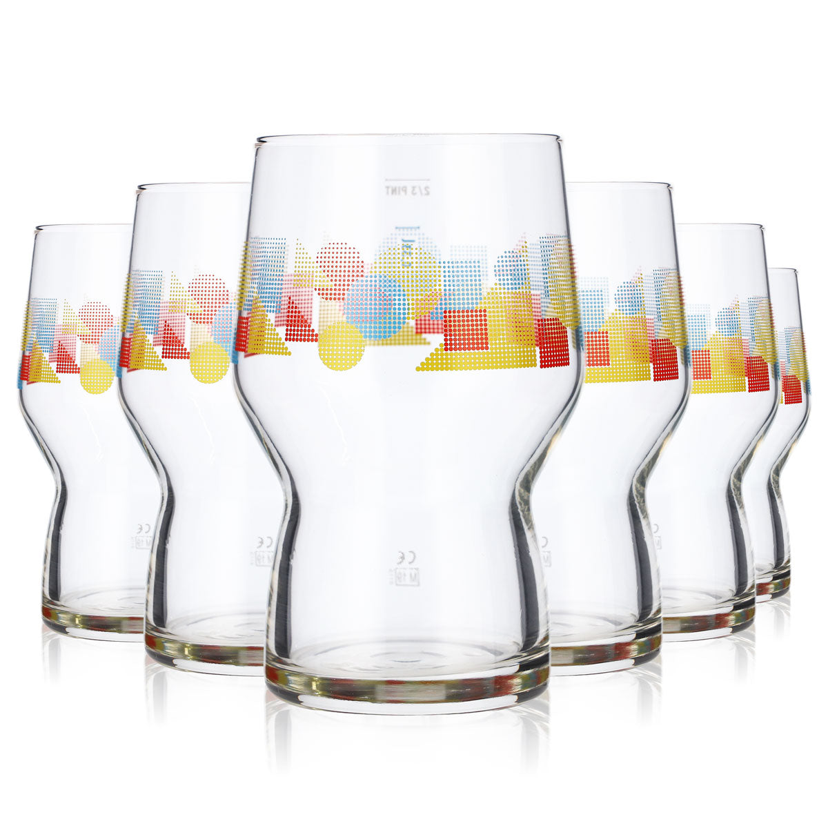 6x And Union Beer Glass Beer Glasses 0.33l Mug Colorful Motif – View 5