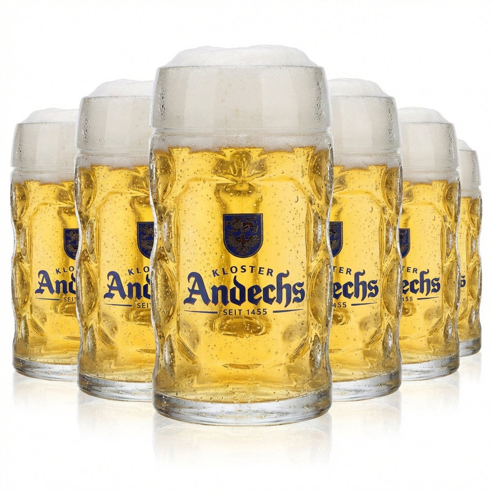 6x Andechs beer glass 0.5l beer mug beer stein beer tankard