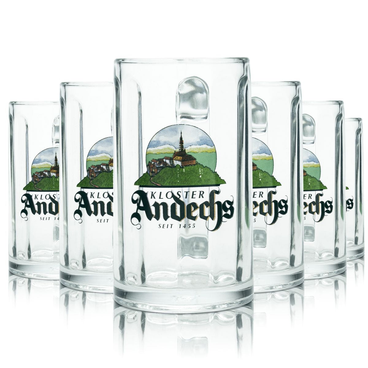 6x Andechs beer glass 0.2l contour glass beer mug mug Seidel glasses set monastery