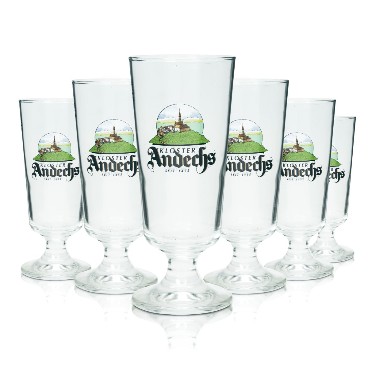 6x Andechs beer glass 0.3l goblet tulip glasses brewery spouts brewery gastro oak
