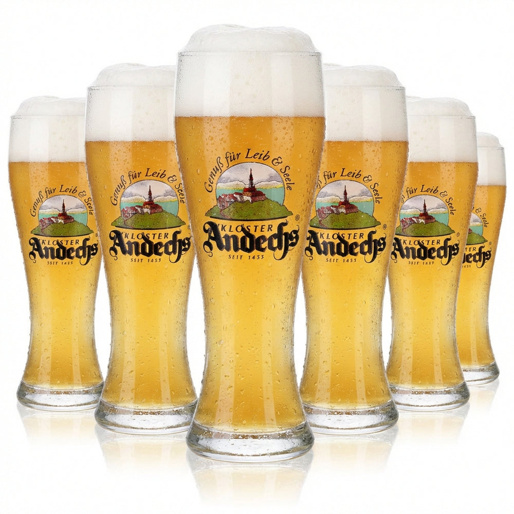6x Andechs beer glass Glasses 0.3l Wheat Enjoyment for body and soul Herb