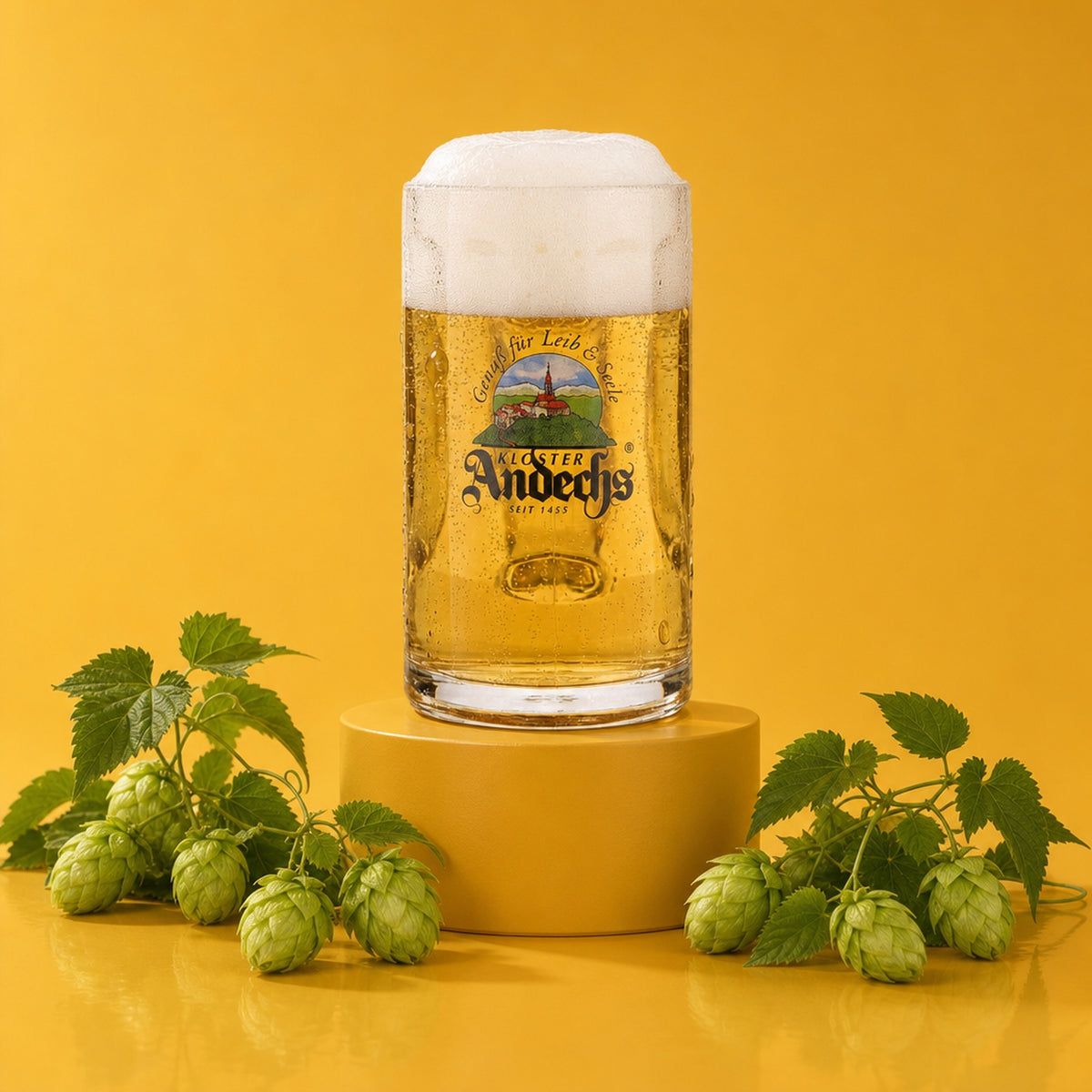 6x Andechs glass 0.5l beer mug tankard Seidel glasses set monastery brewery Gastro