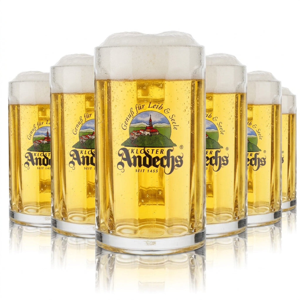 6x Andechs glass 0.5l beer mug tankard Seidel glasses set monastery brewery Gastro – View 2
