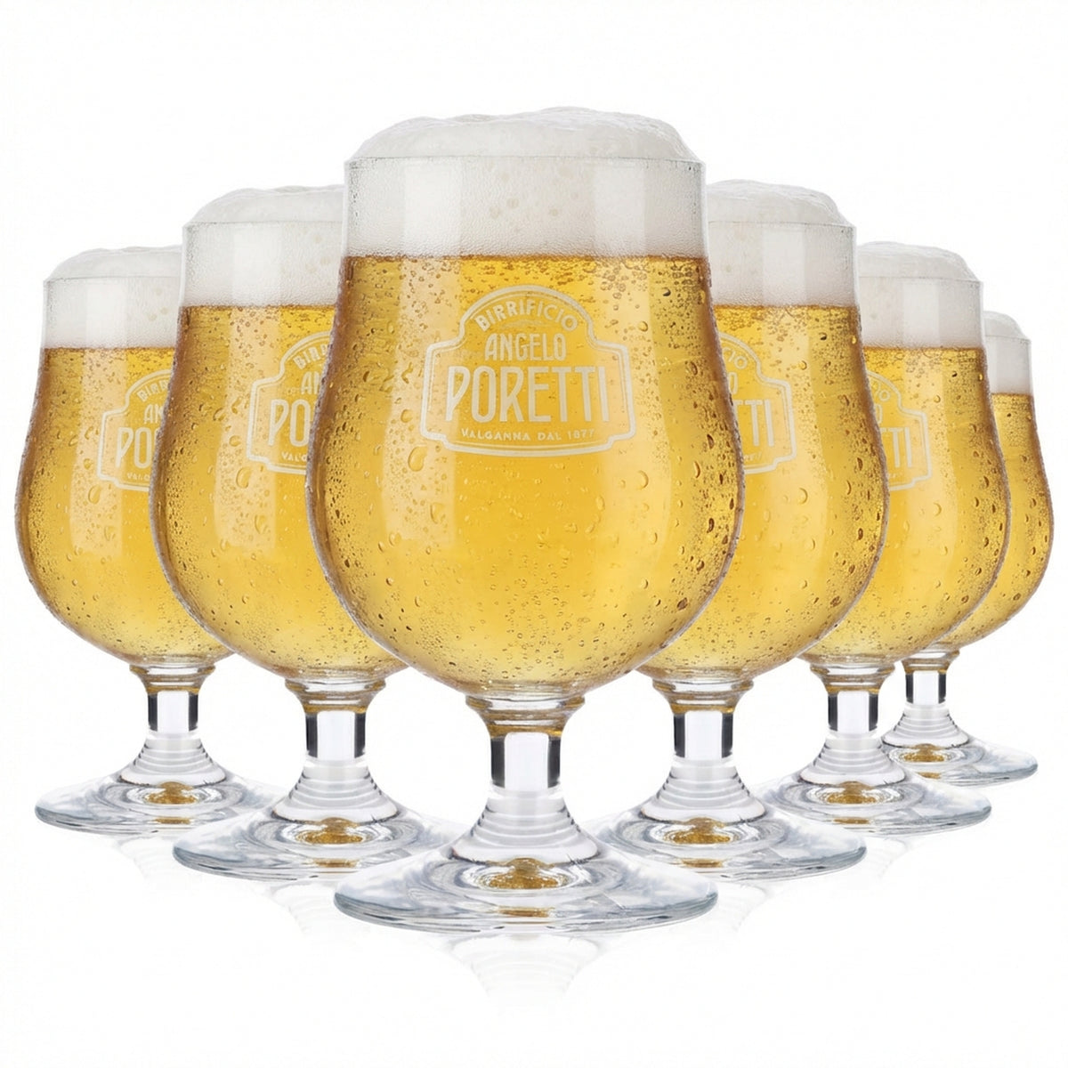 6x Angelo Poretti Beer Glass 0.25l bulbous beer glasses goblet glasses