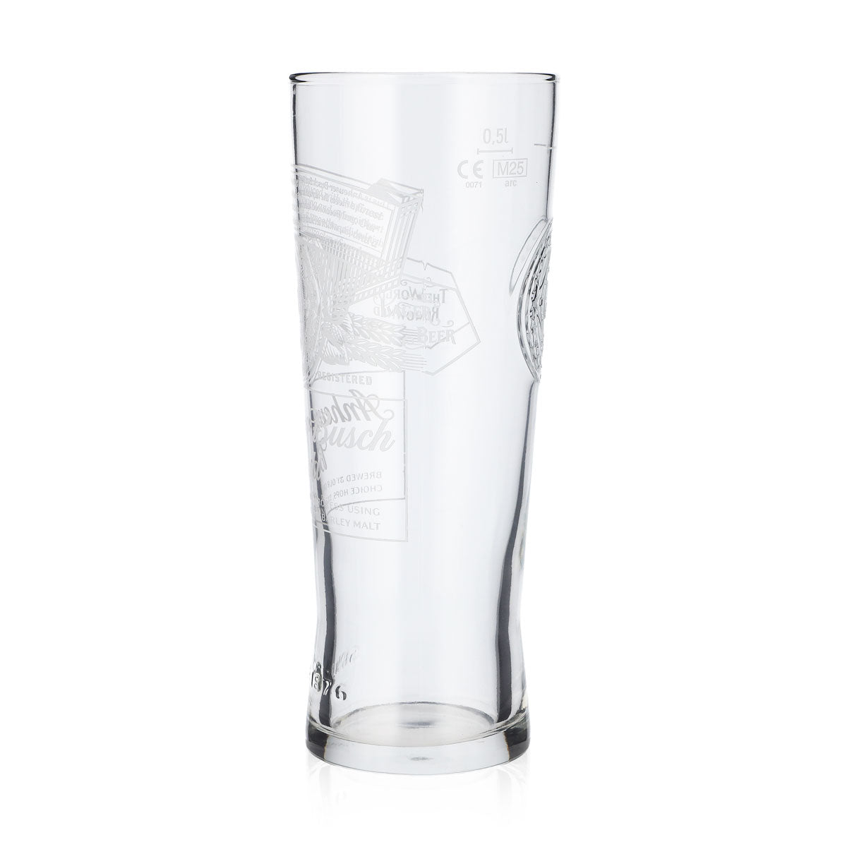 6x Anheuser-Busch Bud Beer Glass 0.5l Contour Creed White Logo – View 5