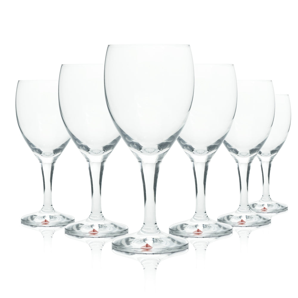 6x Apollinaris Glass 0.2l Flute Goblet Stem Glasses Mineral Water Sparkling Water Catering