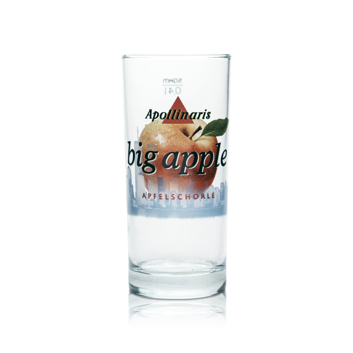6x Apollinaris glass 0.4l cup glasses Big Apple apple spritzer mineral water – View 2