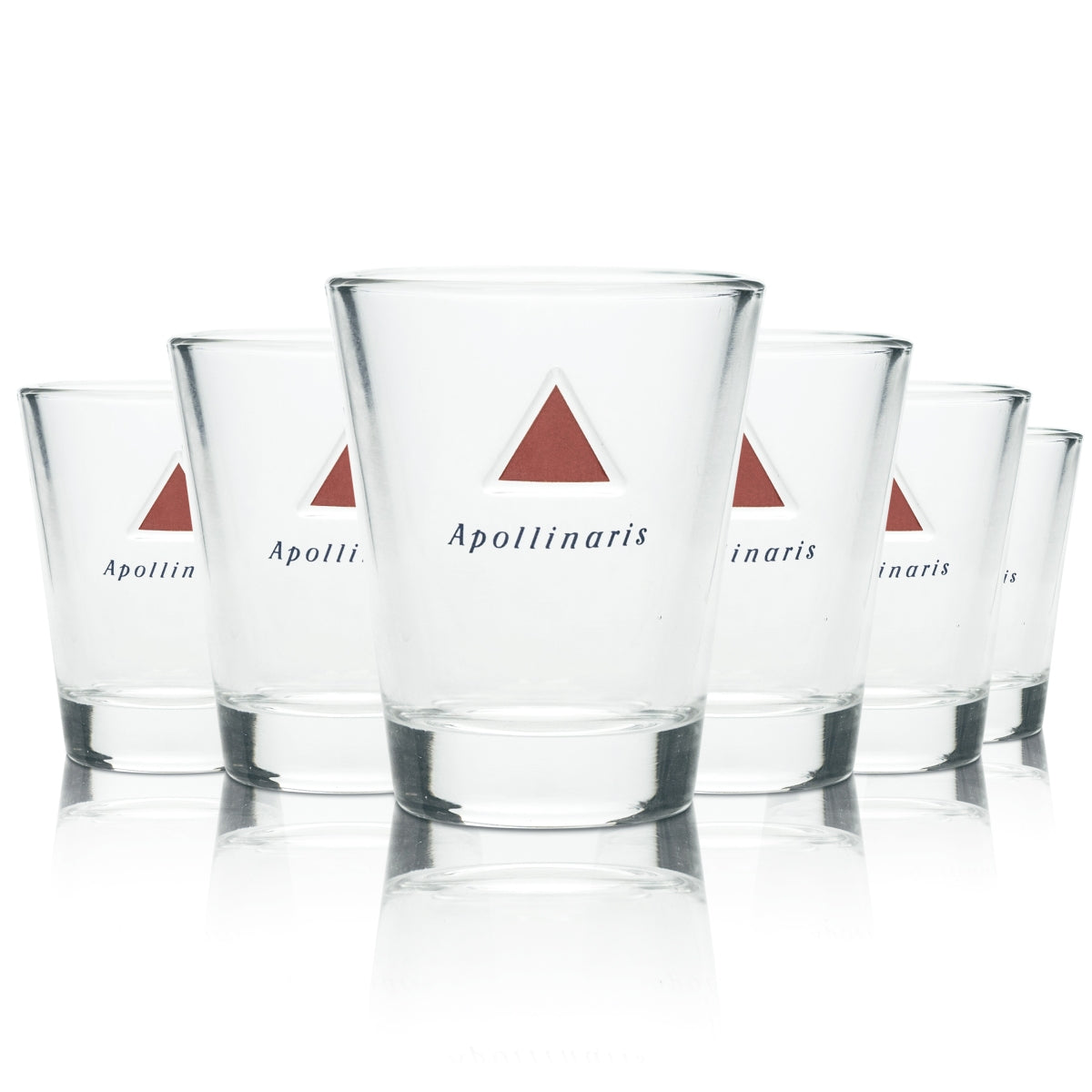 6x Apollinaris water glass 100ml mini relief cup tasting glasses tasting gastro