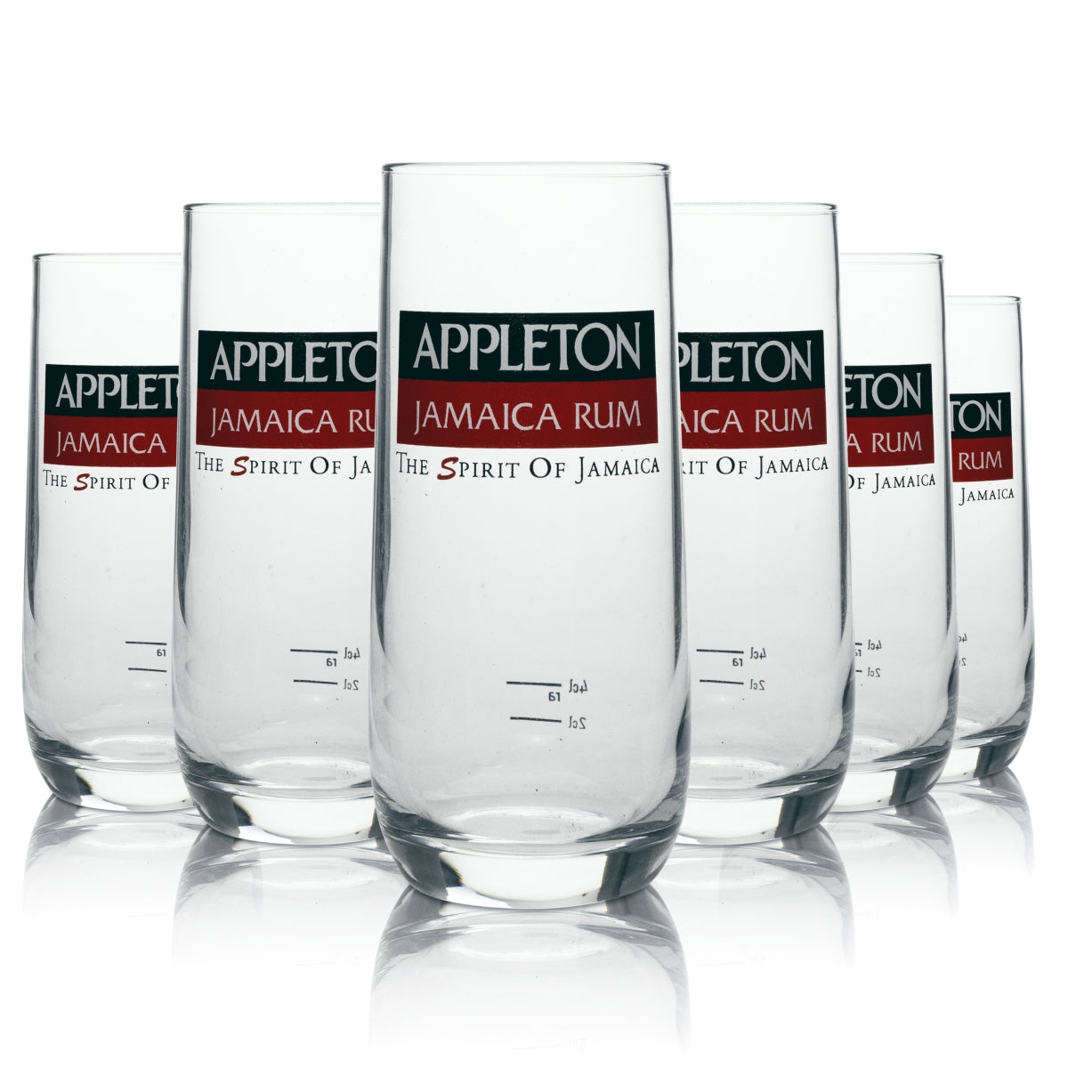 6x Appleton Rum Long Drink Glass Rastal