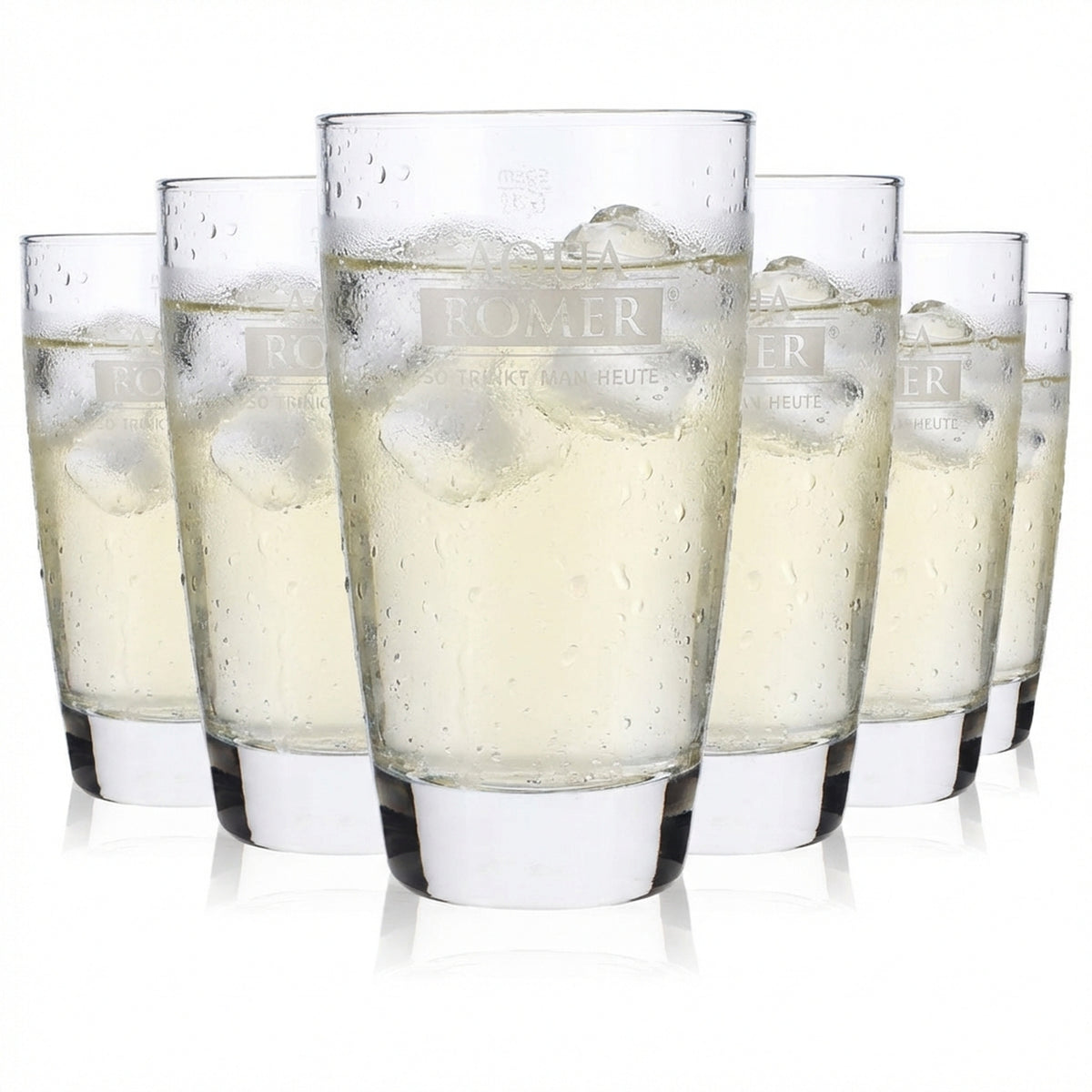 6x Aqua Römer water glass 0.4l glasses water glasses cups Sahm