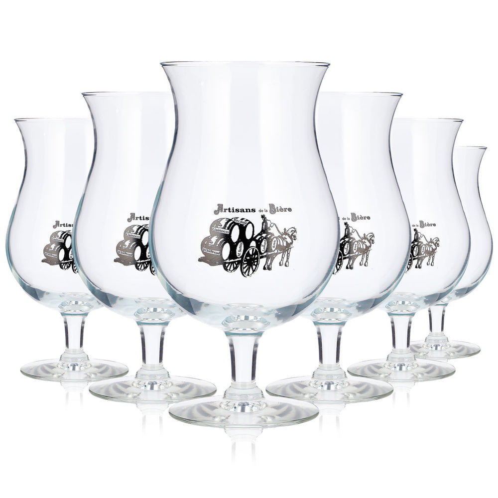 6 Artisans de la Bière Beer Glasses, 0.6 L, Durobor Grand Cru Goblet (Set of 6)