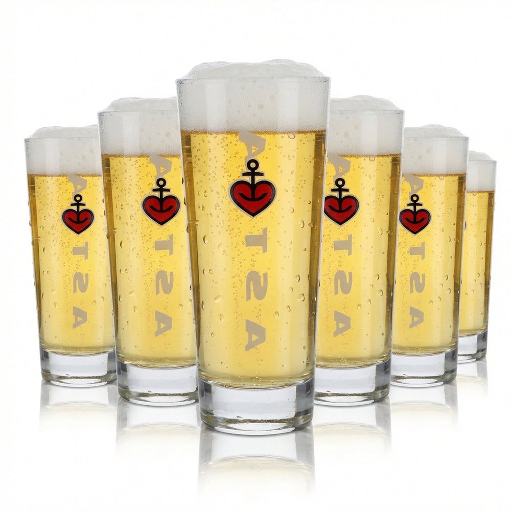 6x Astra glass 0,25l Willi mug beer glasses set brewery Hamburg Kiez Gastro