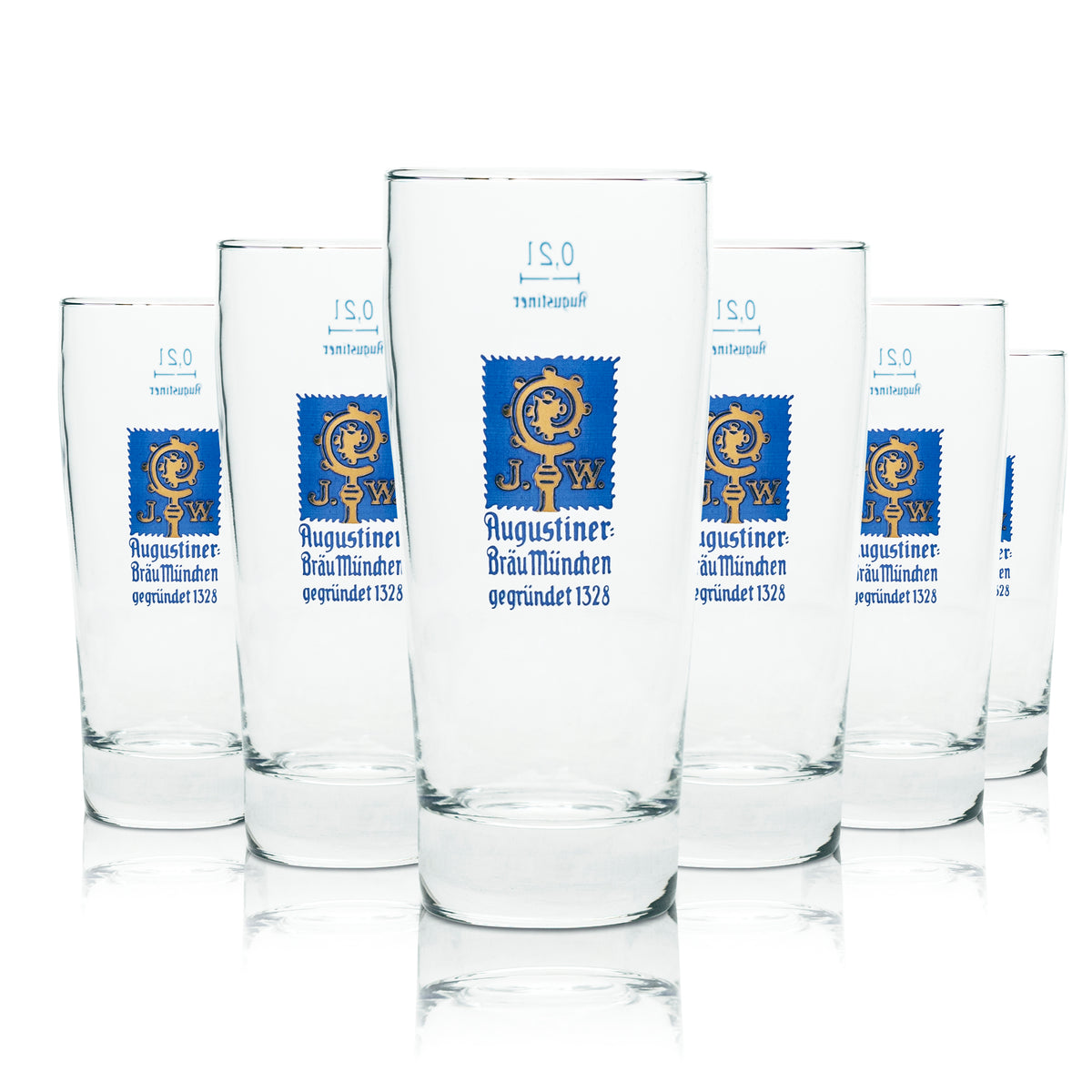 6x Augustiner Beer Glass 0.2l Willi Becher Glasses Bavaria Brewery Beer Helles – View 4