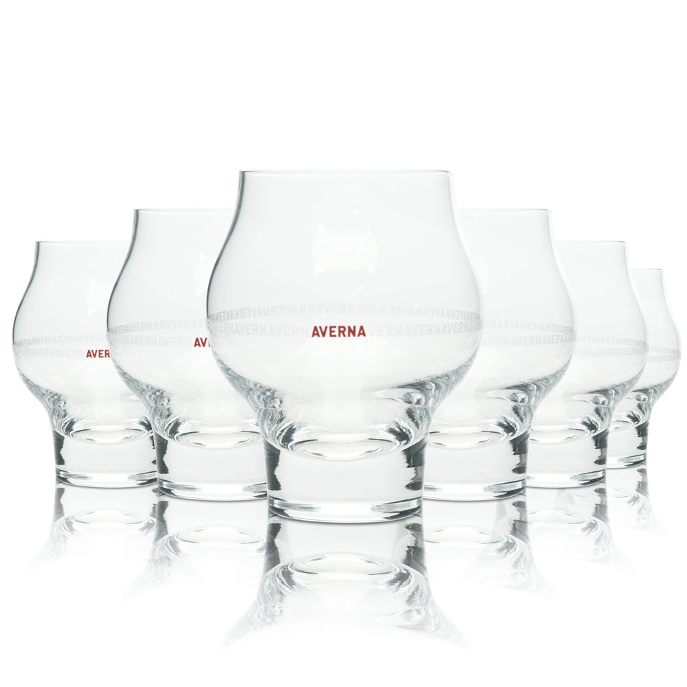 6x Averna Amaro Glass Tumblers 16cl Womb Cocktail Balloon Glasses Long Drink Bar