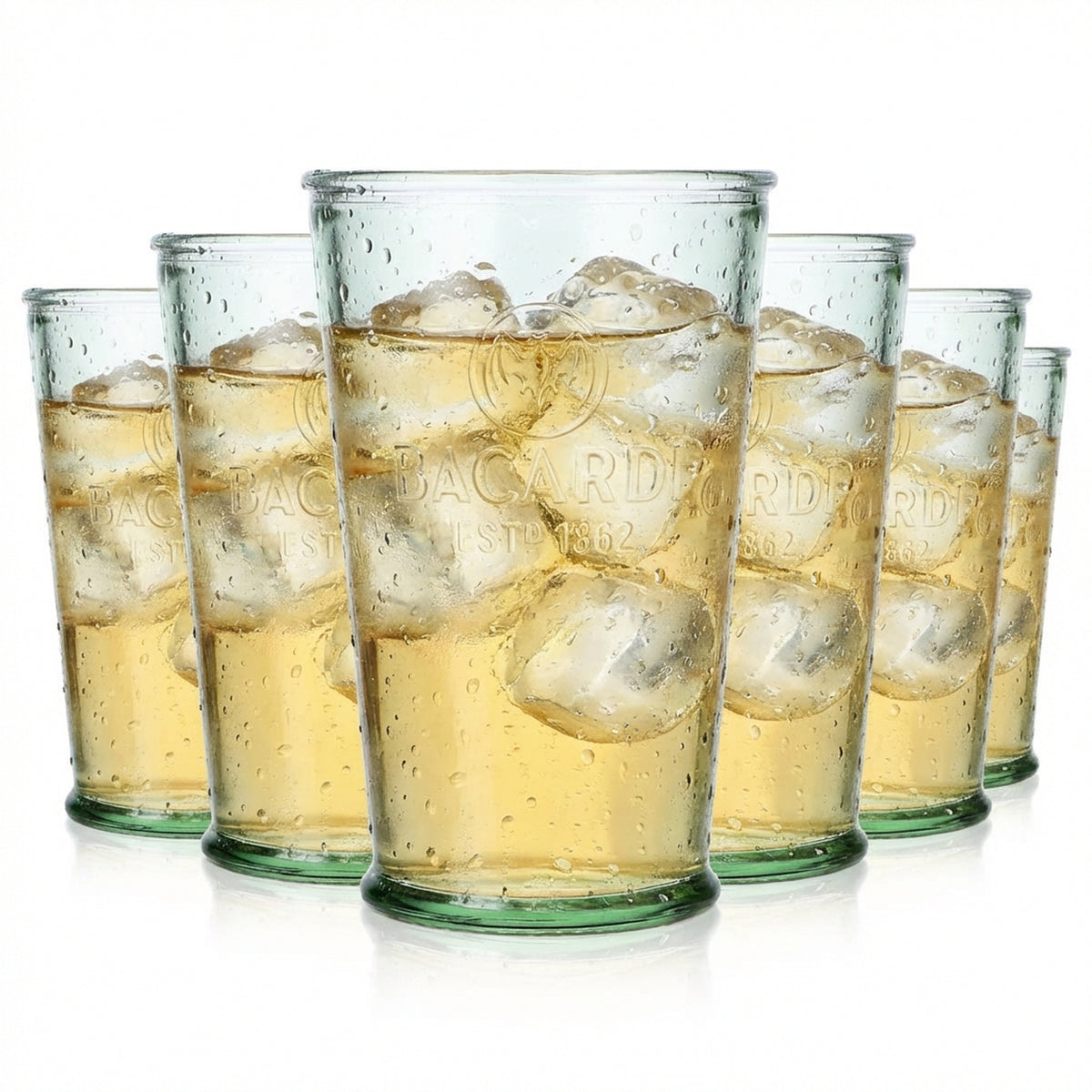 6x Bacardi Rum Glass Rum Glasses Glasses Cocktail Glass Mojito Green V Shape