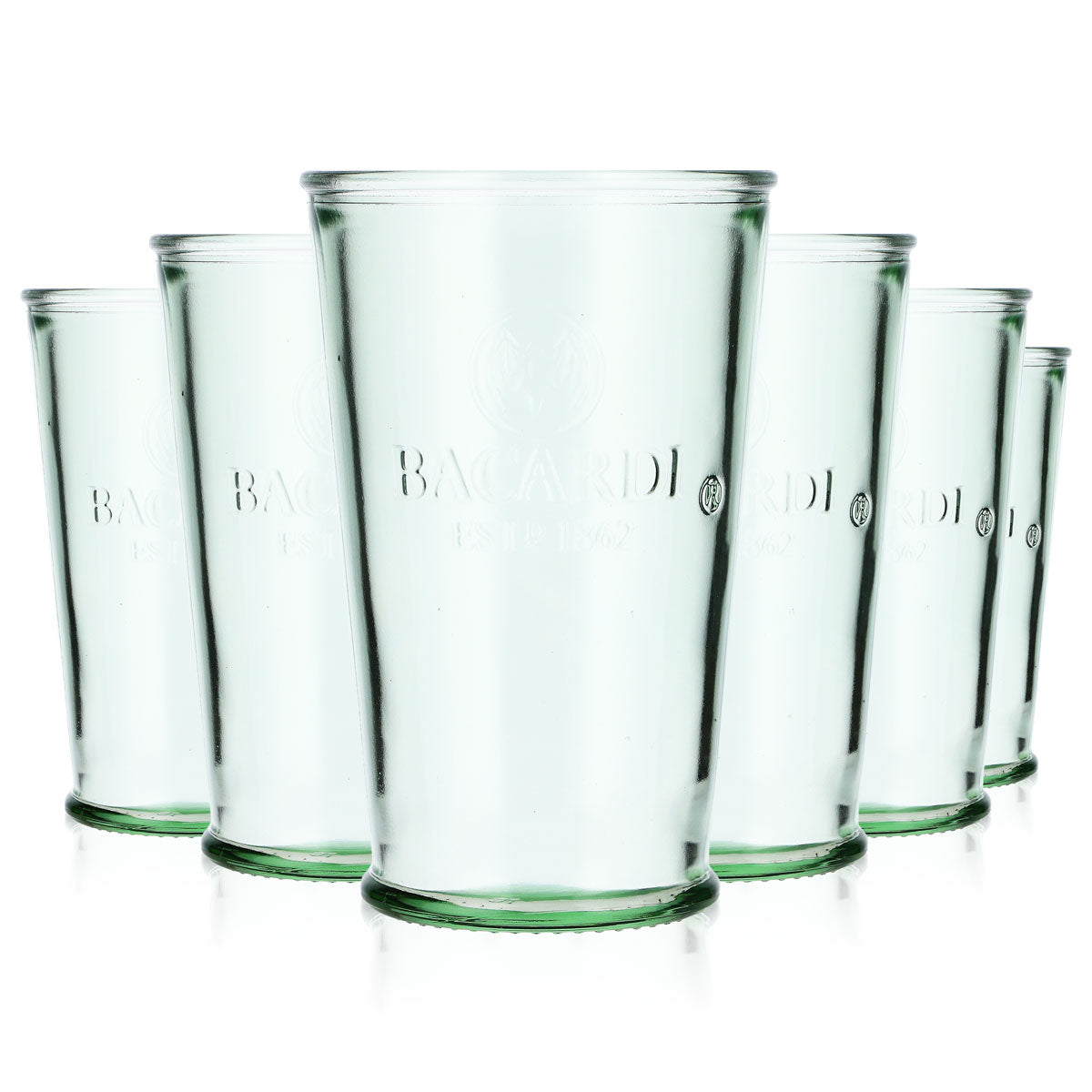 6x Bacardi Rum Glass Rum Glasses Glasses Cocktail Glass Mojito Green V Shape – View 5