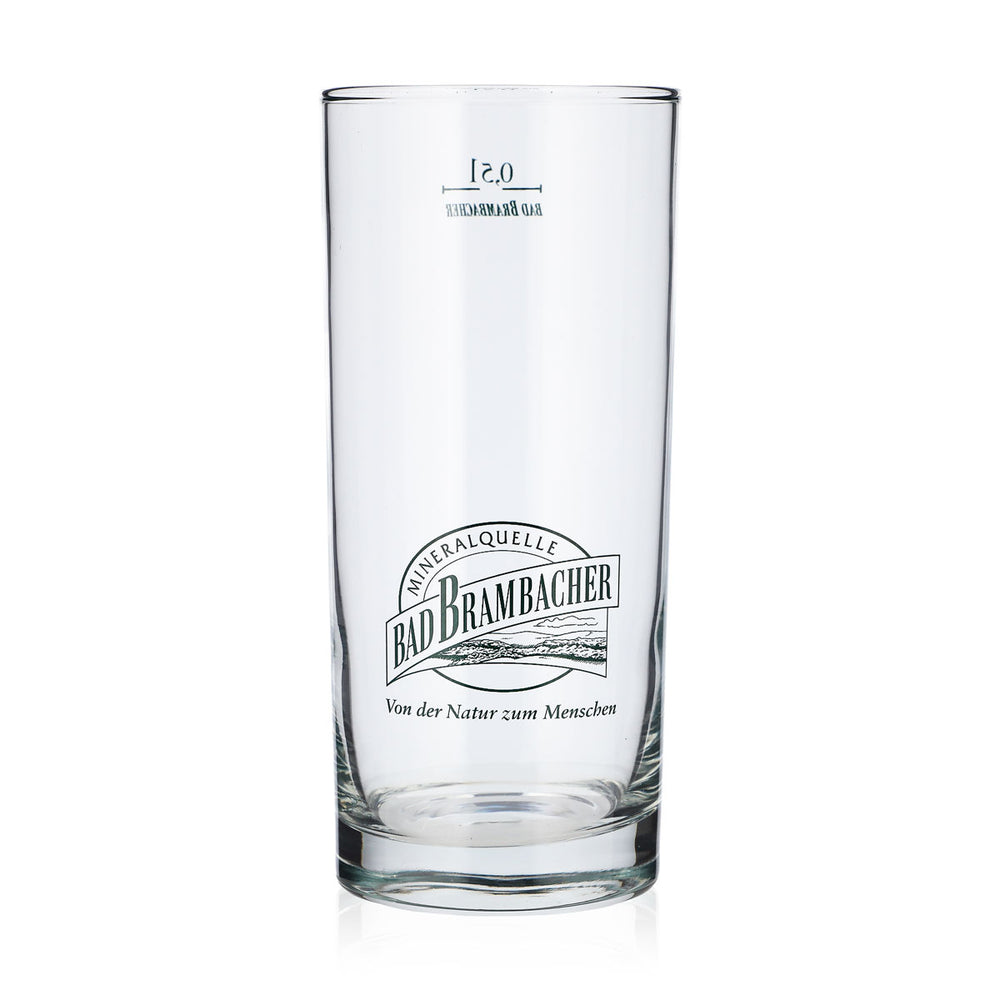 6x Bad Brambacher Water Glasses, 0.5 L, Green Logo (Set of 6)