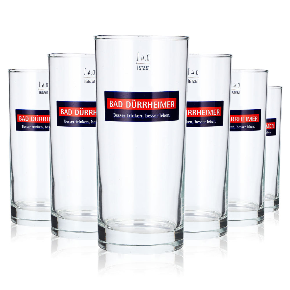 6x Bad Dürrheim Water Glass 0.4 L Rastal Cup (Set of 6)