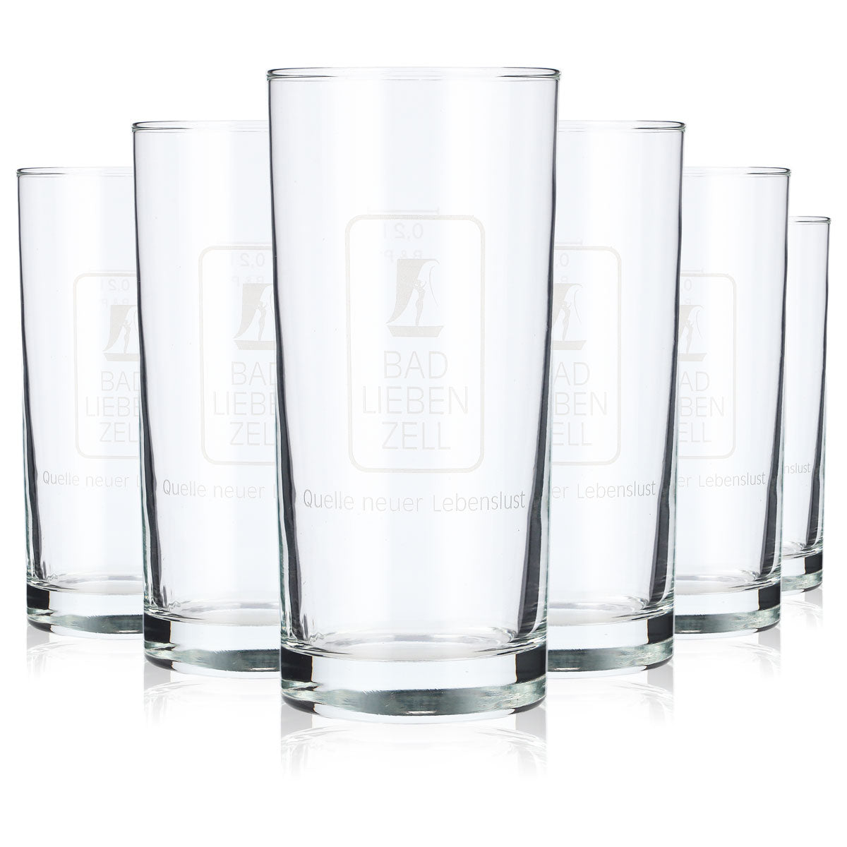 6x Bad Liebenzeller water glasses, 0.2 l, stem, satin-finished B&P logo – View 5